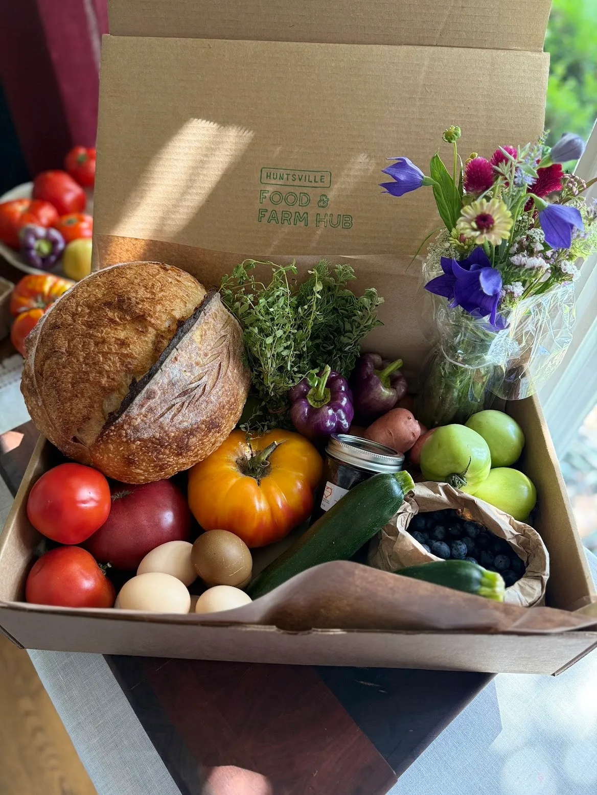 Fresh local vegetables and pumpkins from north Alabama producers