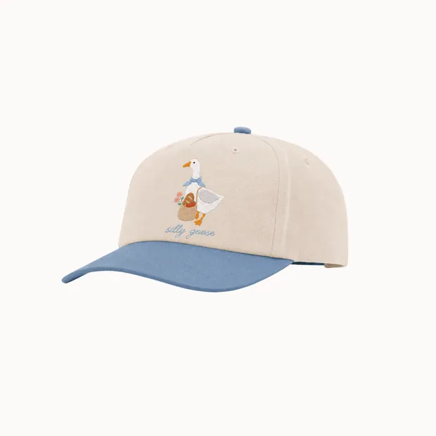Cream Food Hub hat with a small goose illustration
