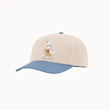 Cream Food Hub hat with a small goose illustration